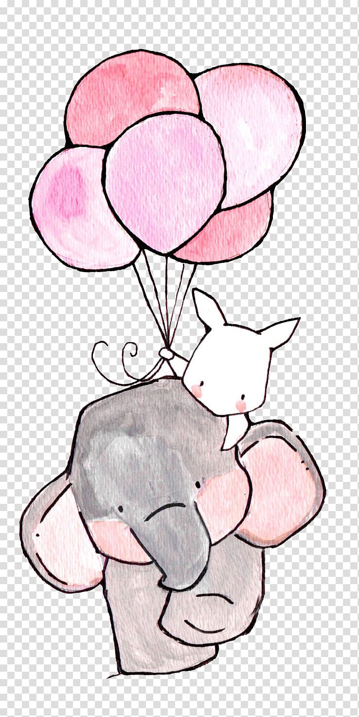 the elephant and the white rabbit transparent background PNG clipart