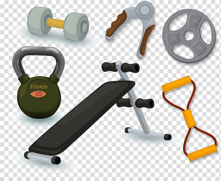 Bodybuilding Cartoon, Sports equipment material barbell transparent background PNG clipart