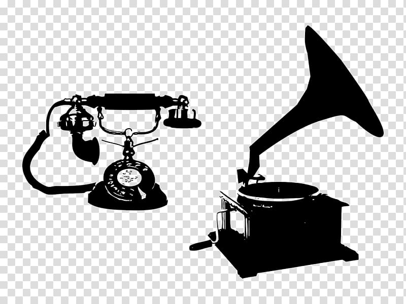 Phonograph , Vintage phonograph and telephone transparent background PNG clipart