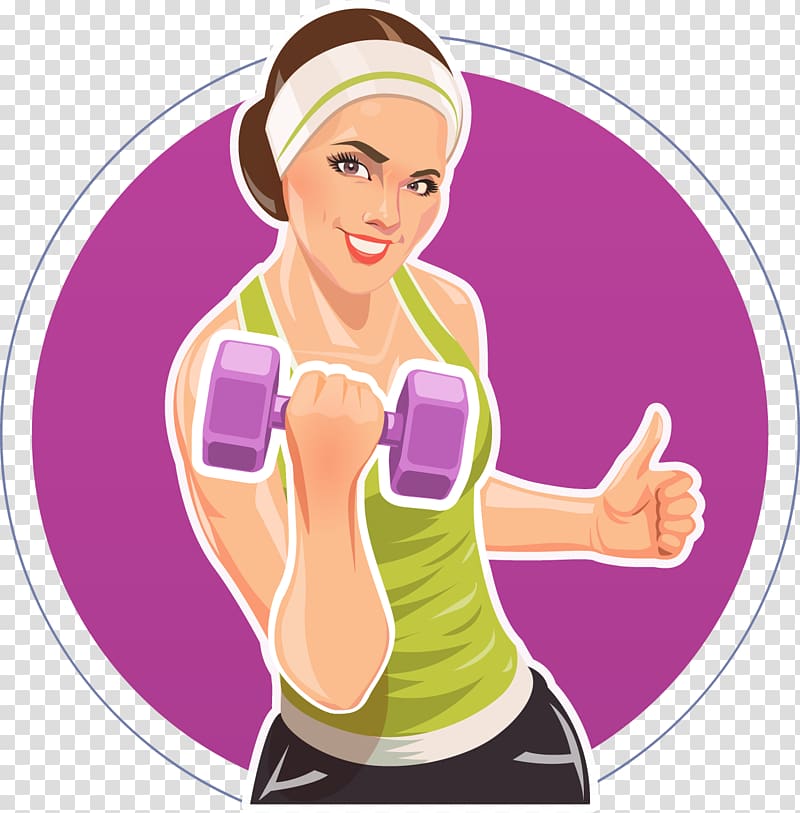 Dumbbell Physical fitness Barbell Illustration, Female Fitness Daren transparent background PNG clipart