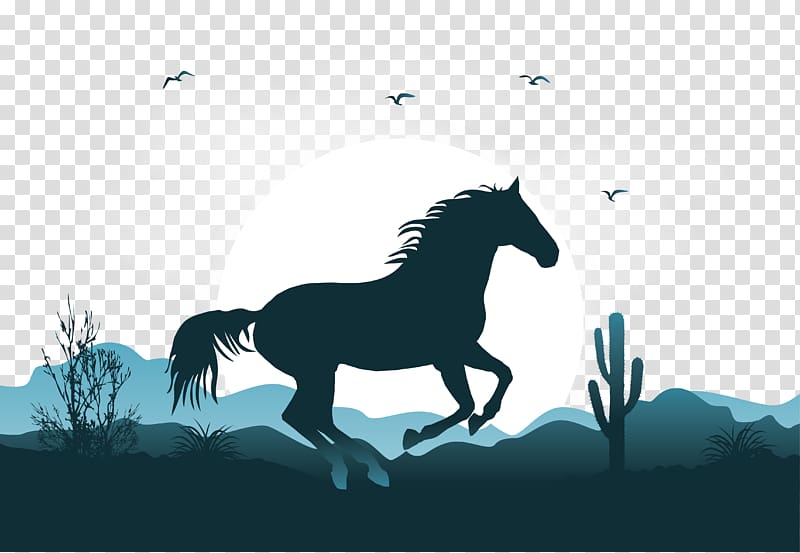 Mustang Wild horse Horse gait Illustration, Illustration Mustang Scene transparent background PNG clipart