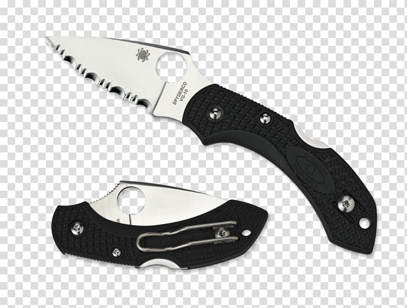Pocketknife Spyderco Blade VG-10, knife transparent background PNG clipart