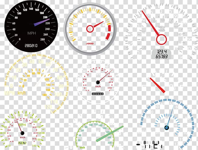 assorted-color gauge illustration, Euclidean Velocity, Auto Meter material transparent background PNG clipart