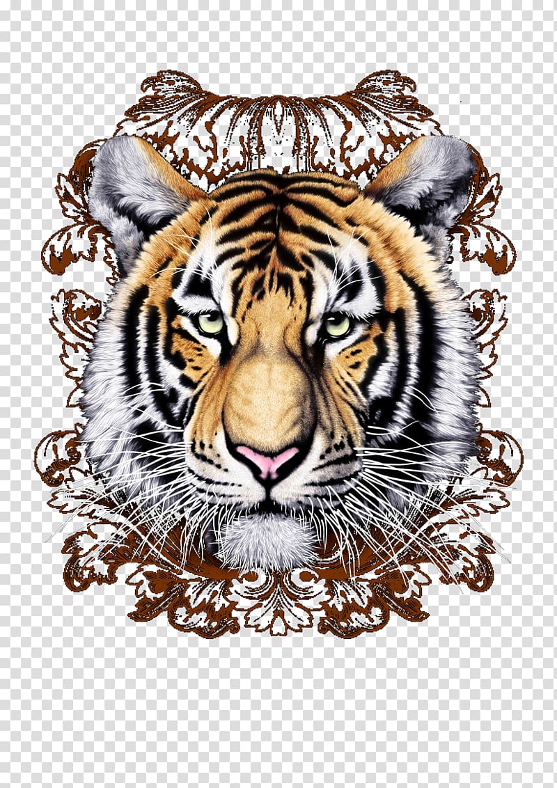 brown and black tiger, Tiger, Tiger head transparent background PNG clipart