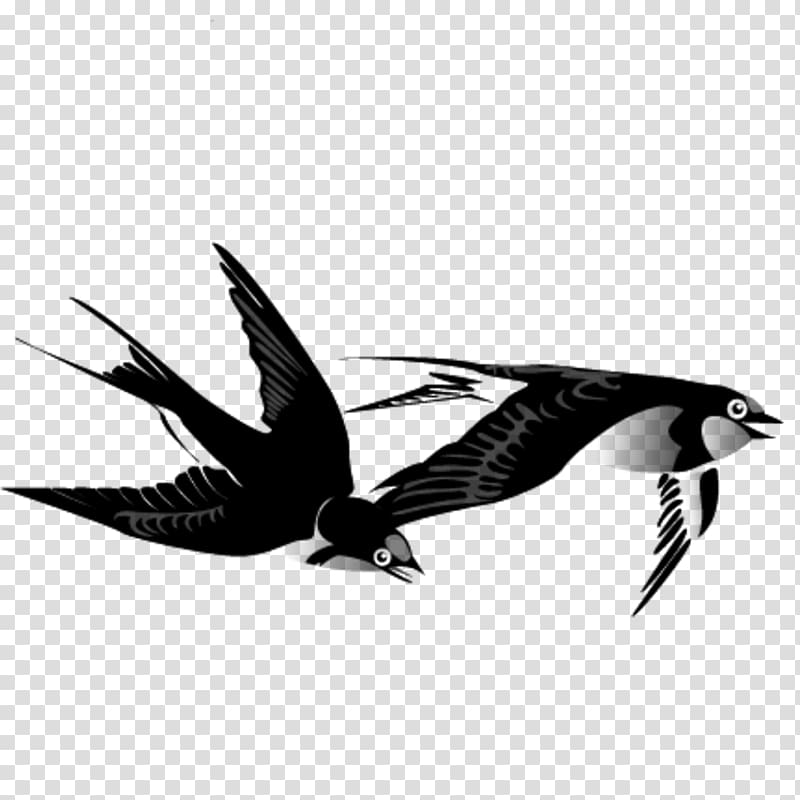 Swallow Bird Ink wash painting Chinese painting, Swallow transparent background PNG clipart