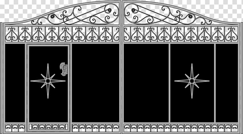 Gate Euclidean Door, Hand-painted iron gate transparent background PNG clipart