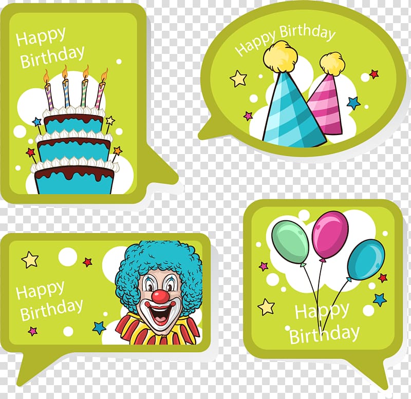 Birthday cake Euclidean , hand painted green label transparent background PNG clipart