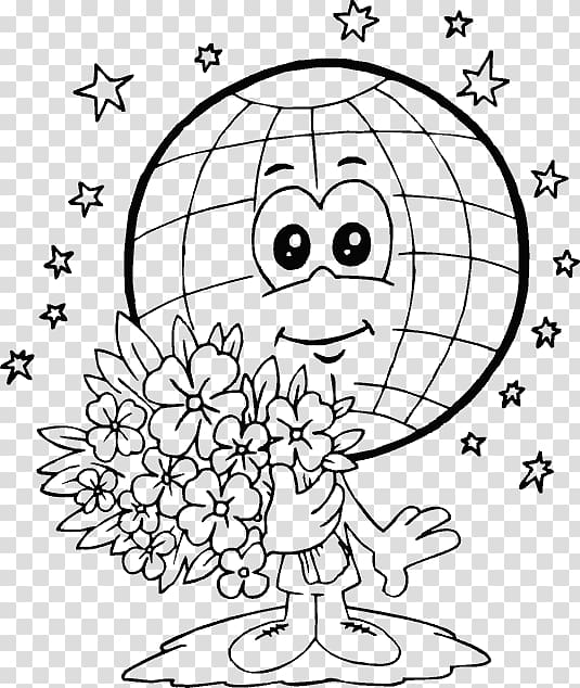 Earth Day Child Drawing Coloring book, bouquet transparent background PNG clipart