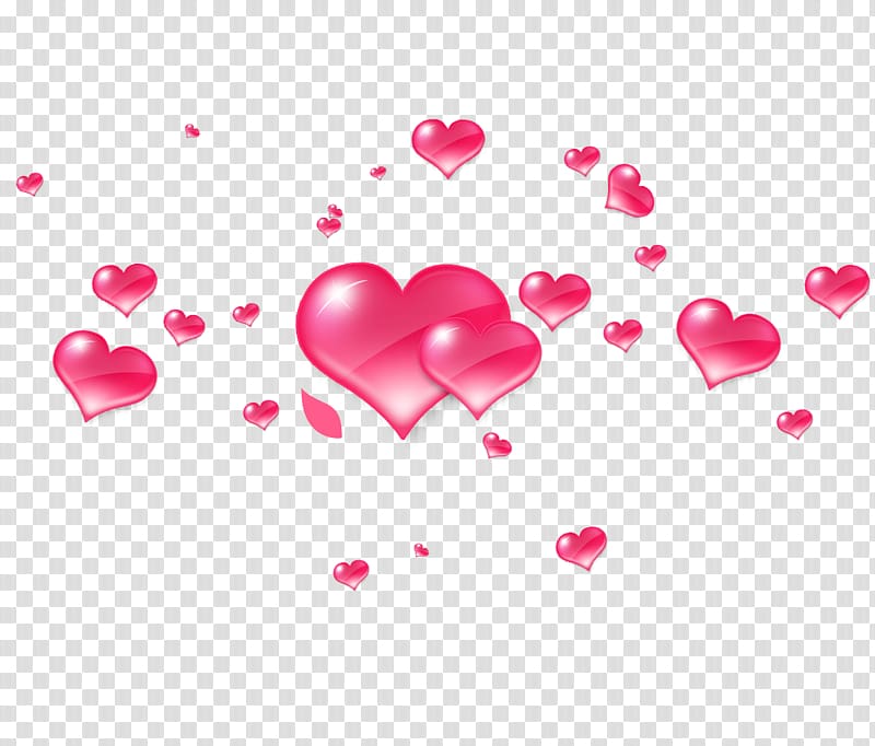 pink hearts illustration, Heart transparent background PNG clipart