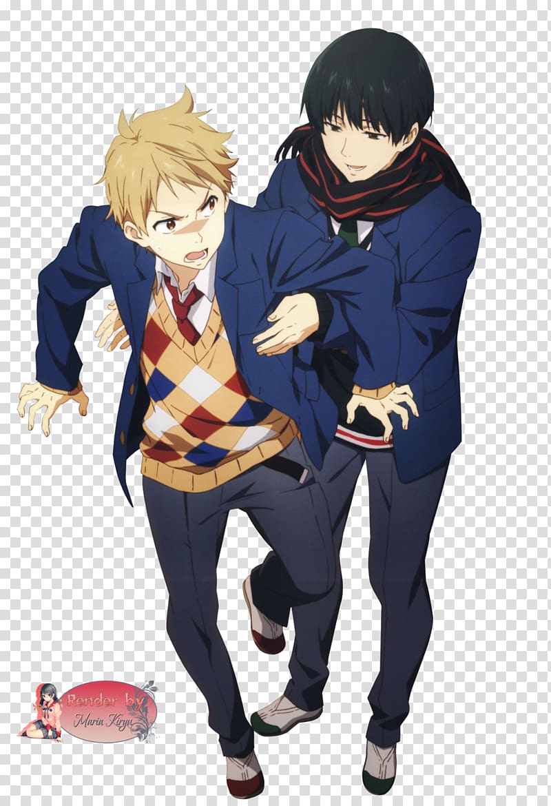 Render Kyoukai no kanata Mitsuki and Mirai, two anime characters  transparent background PNG clipart