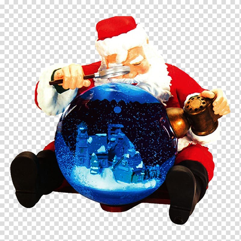 Santa Claus Snow Globes Christmas Rudolph, musical elements transparent background PNG clipart