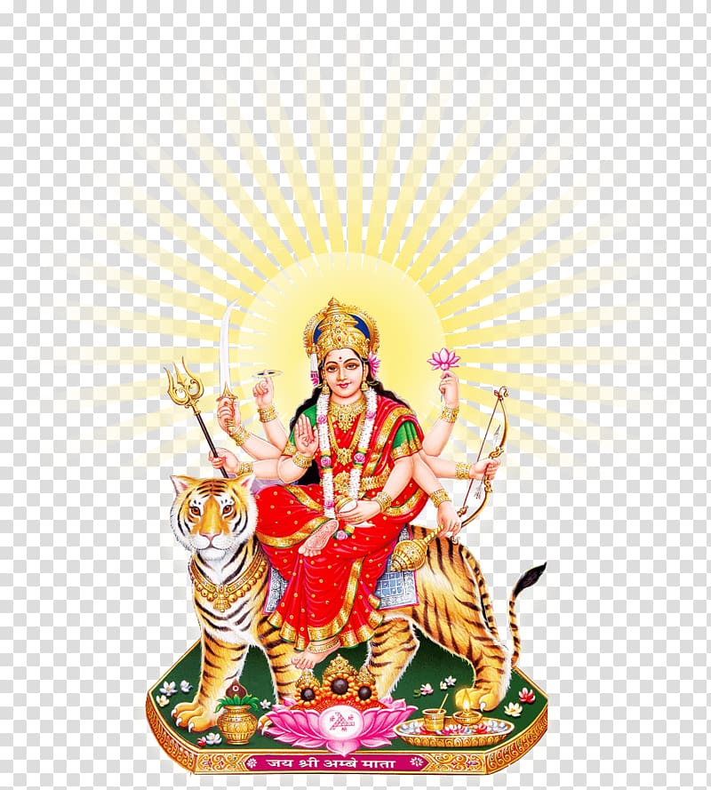 Goddess Durga illustration, Goddess Durga Maa Sun transparent background PNG clipart
