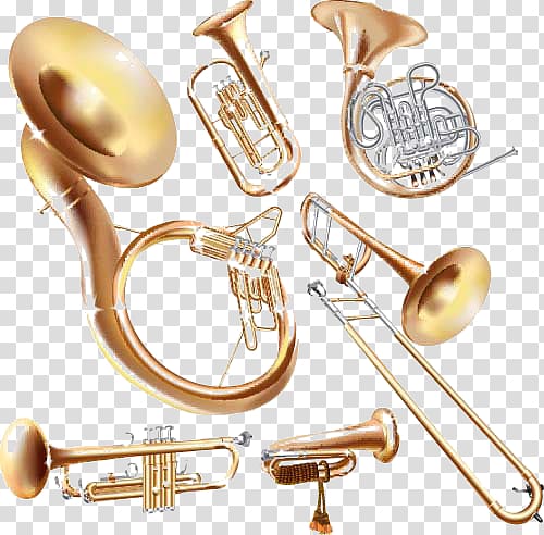 golden wind instrument transparent background PNG clipart