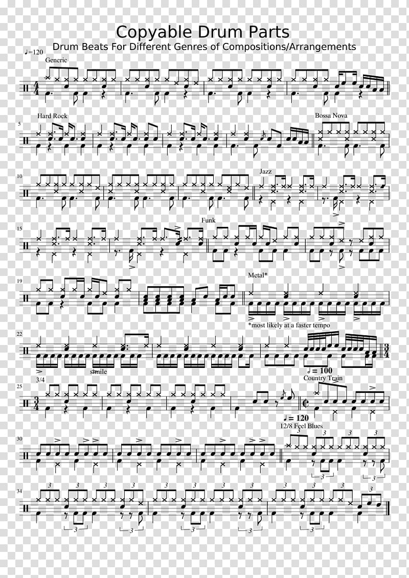Sheet Music Handwriting Line Point, Drum Beat transparent background PNG clipart