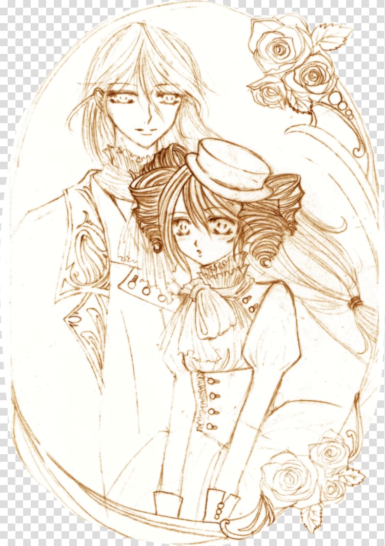 Mangaka Line art Inker Sketch, Sibling Relationship transparent background PNG clipart