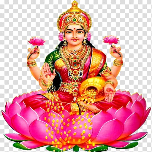 Hindu deity illustration, Lakshmi Devi Wealth Goddess Vishnu, Lakshmi transparent background PNG clipart