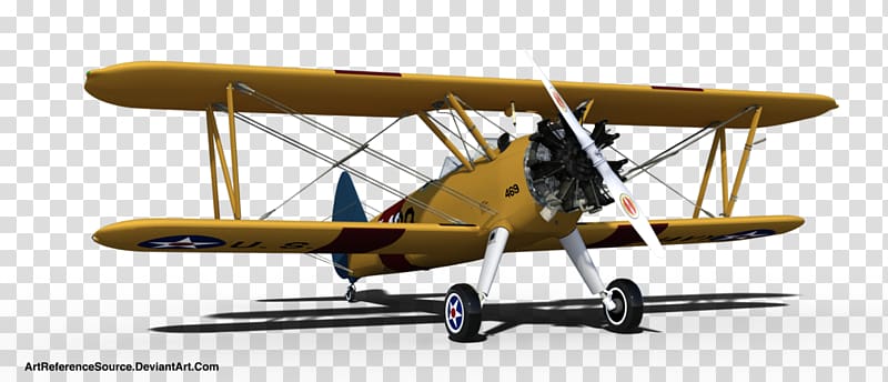 Boeing-Stearman Model 75 Biplane Airplane Aircraft, bi plane transparent background PNG clipart