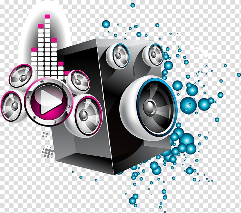 black and gray multimedia speaker illustration, Diamant koninkrijk koninkrijk Sound Android Loudspeaker enclosure, Speaker black temperament elements transparent background PNG clipart