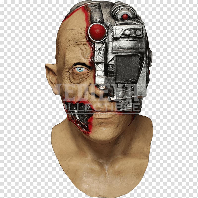 Terminator Cyborg Mask Halloween costume, Cyborg transparent background PNG clipart