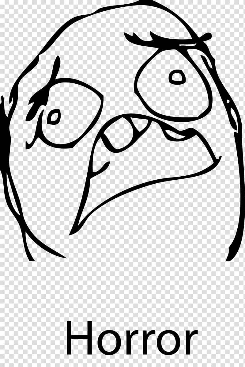 Rage comic Internet meme Face, Horror expression transparent background PNG clipart