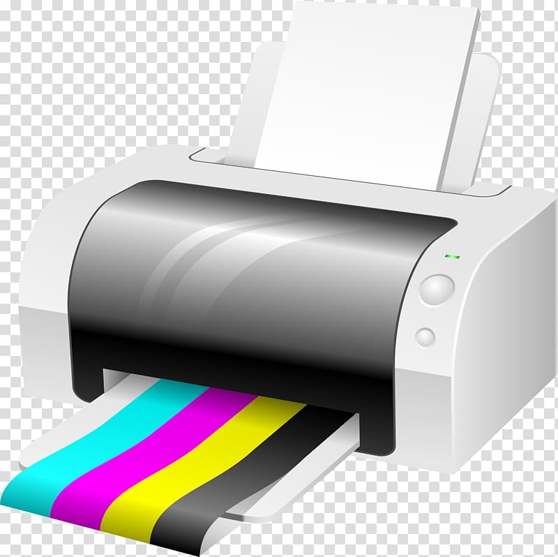 Free: Printing press CMYK color model Icon, Cartoon color printer  transparent background PNG clipart 