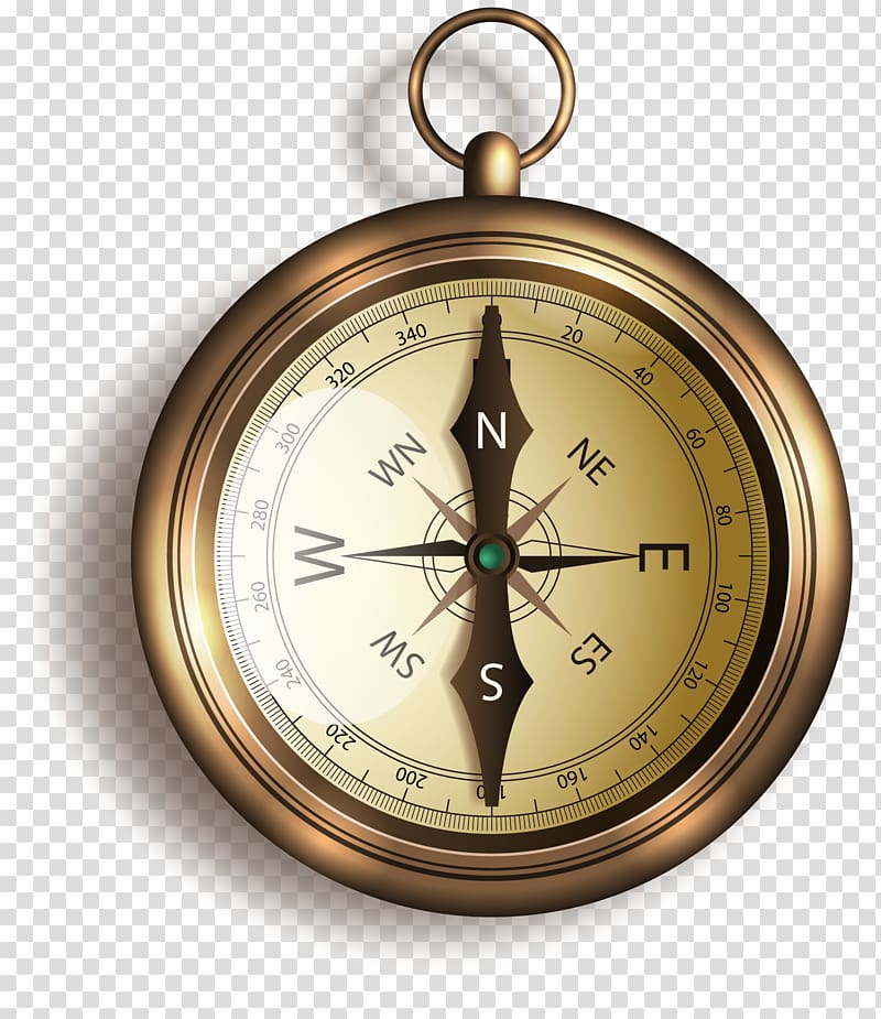 round gold-colored compass, North Compass Euclidean Illustration, gold compass transparent background PNG clipart