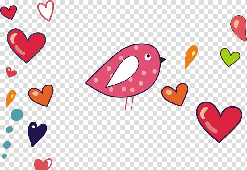 Heart Cartoon , Love Birds transparent background PNG clipart
