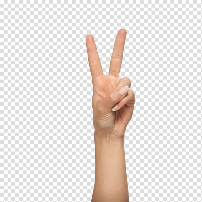 V sign Digit Finger Gesture Upper limb, Shows transparent background PNG clipart