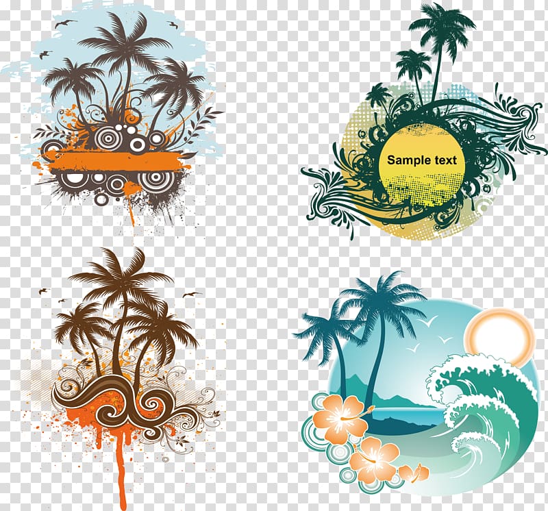 Coconut Euclidean Graphic design, Travel posters transparent background PNG clipart