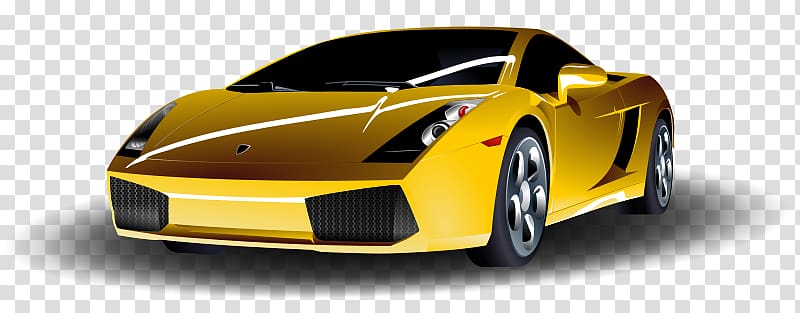 Lamborghini Gallardo Sports car Lamborghini Aventador, Yellow cartoon car transparent background PNG clipart