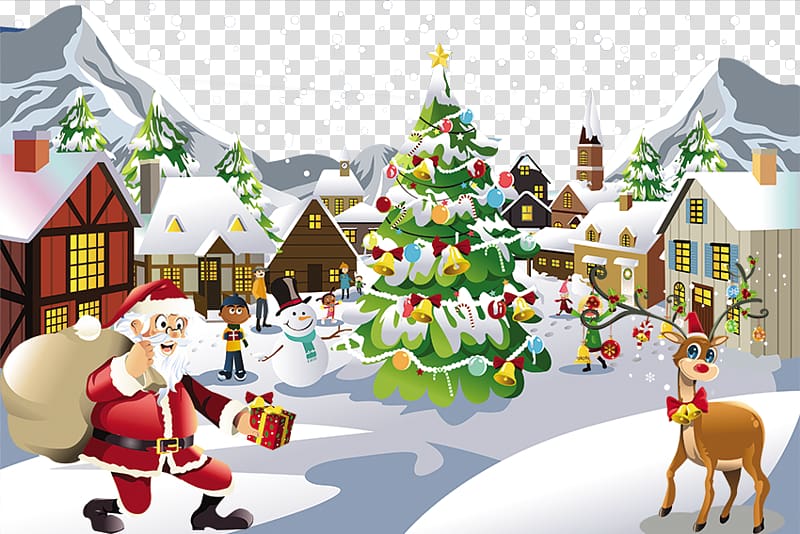 Santa Claus Snow Christmas, Merry Christmas transparent background PNG clipart