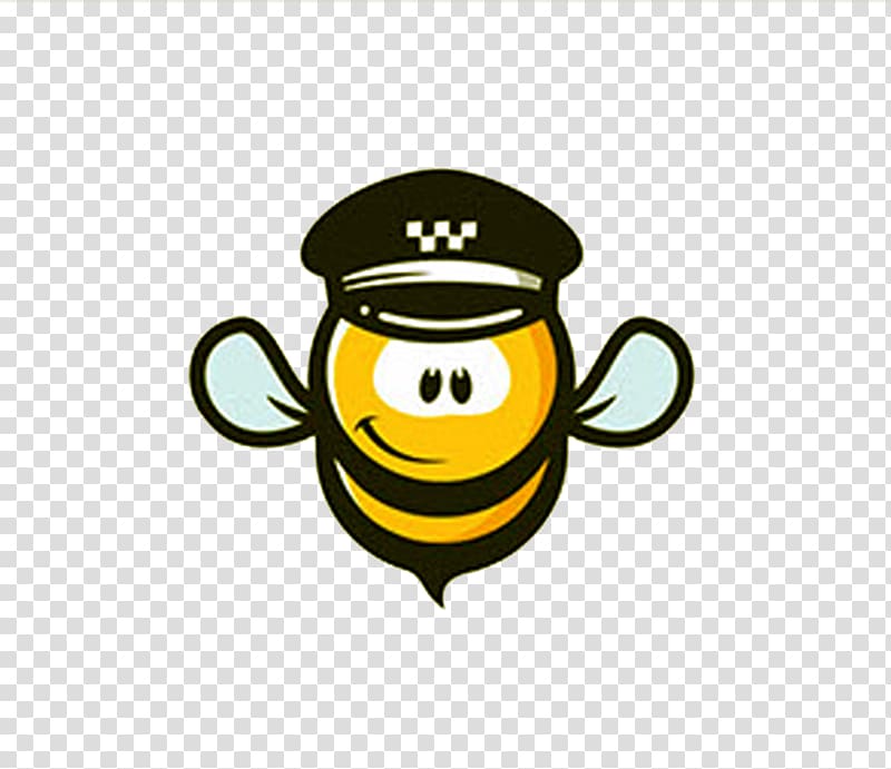 Bee Taxi Logo, Industrious bee transparent background PNG clipart