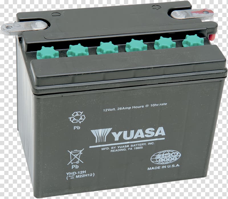 Electric battery Yuasa Y60-n24l-a Motorcycle battery GS Yuasa Rechargeable battery, motorcycle transparent background PNG clipart