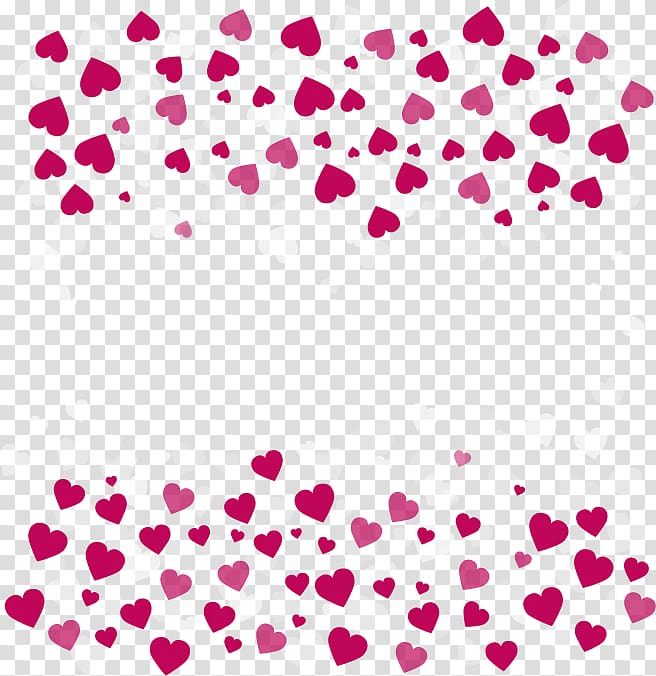 white, pink, and red heart print , Heart Valentines Day , Cartoon Heart Border transparent background PNG clipart