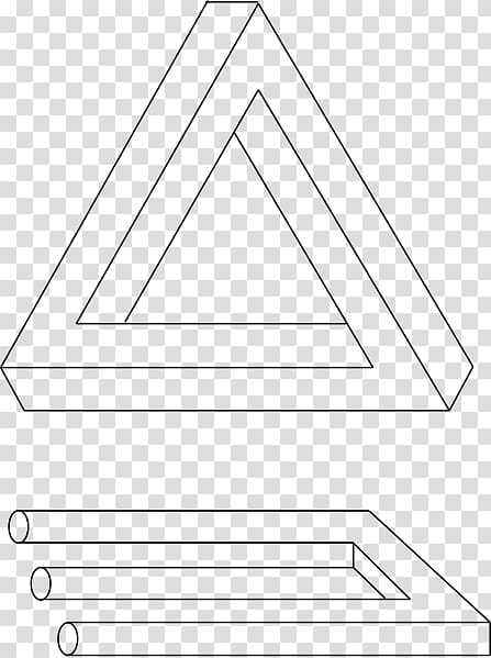 Penrose triangle Impossible object Impossible trident Drawing Illusion, Objects\summery transparent background PNG clipart