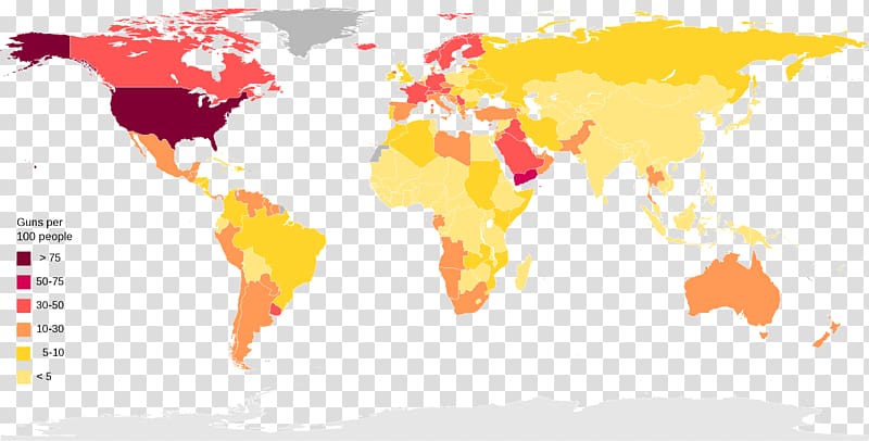 United States World map More Guns, Less Crime Gun ownership, around the world transparent background PNG clipart