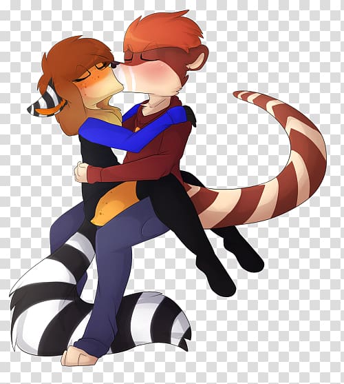 Hug Furry fandom Cartoon Love, gay Couple transparent background PNG clipart