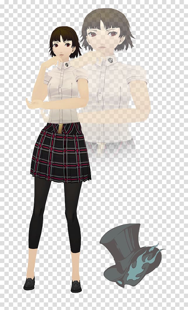 Persona 5 School uniform Tartan Earring Costume design, Mako transparent background PNG clipart