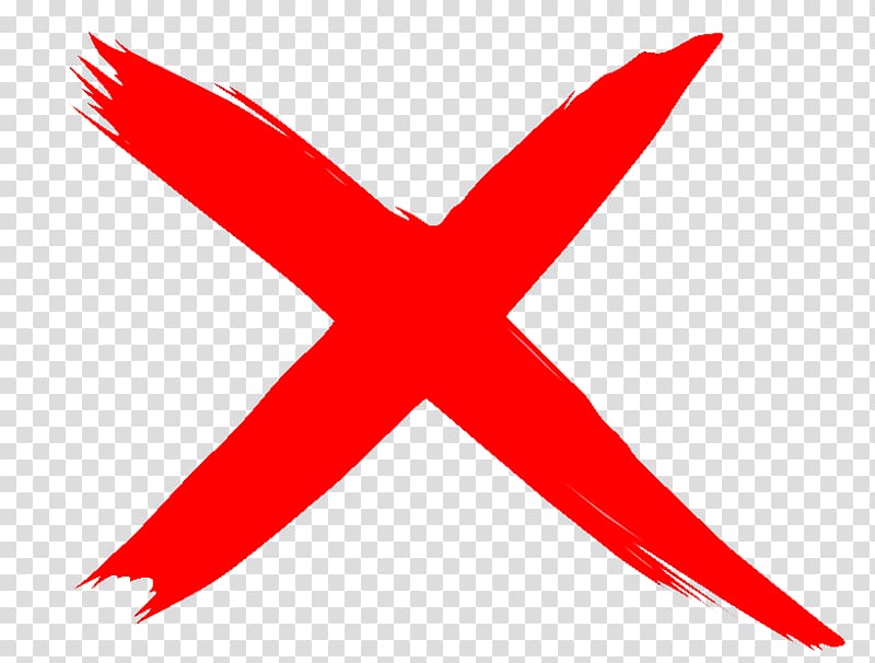 Red X illustration, X mark Check mark , wrong sign transparent