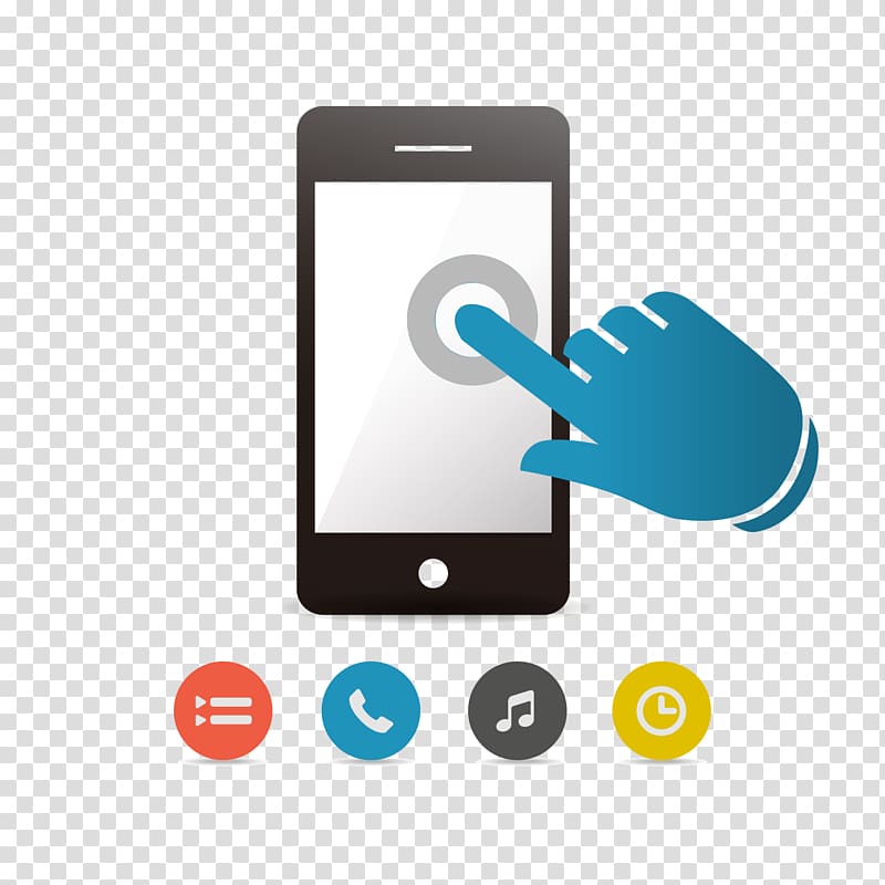 Smartphone Touchscreen Mobile device Mobile app, Flat phone Smartphone transparent background PNG clipart