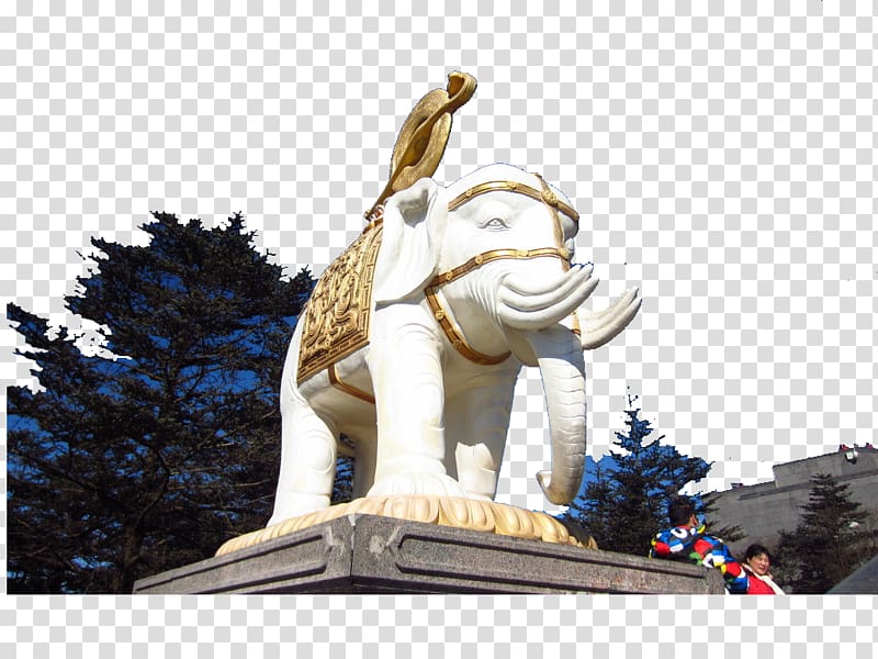 Hathi Jr. Elephant Sculpture Statue, Pure white elephant sculpture transparent background PNG clipart