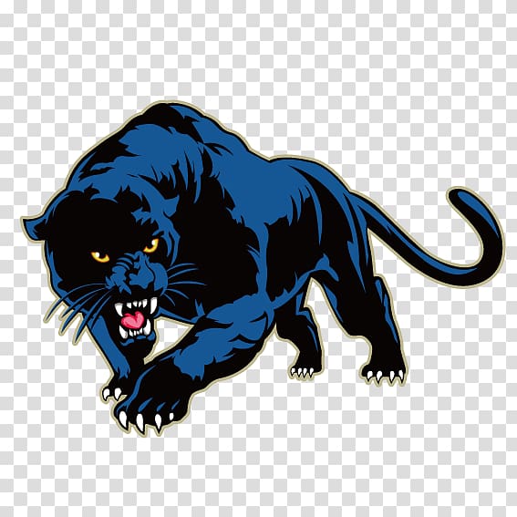black puma illustration, Black panther Leopard , Blue ferocious leopard transparent background PNG clipart