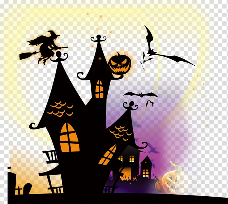 Halloween , Devil castle transparent background PNG clipart