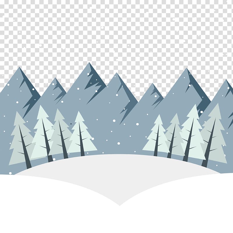 Euclidean Pine Landscape, Winter snow transparent background PNG clipart