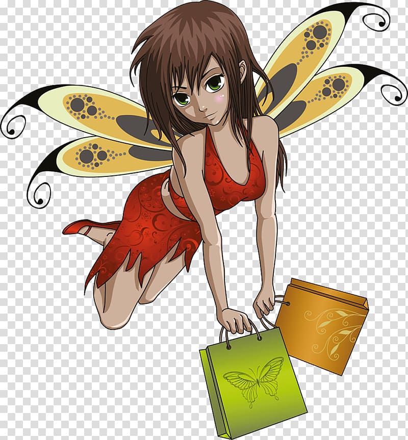 Shopping Anime , Cartoon female wizard transparent background PNG clipart