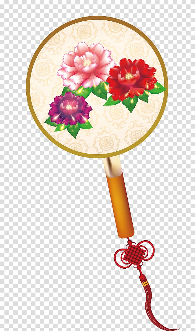 Paper Hand fan Chinoiserie, Silk fan transparent background PNG clipart