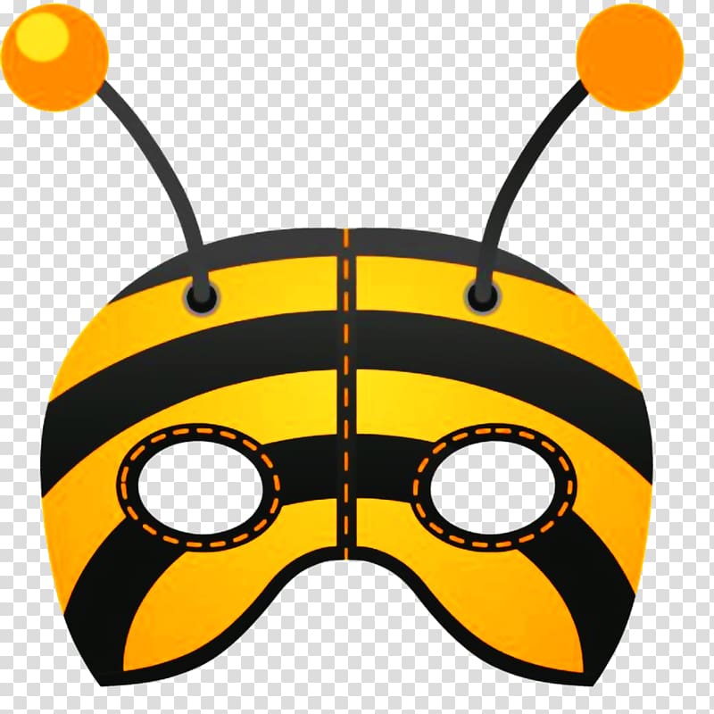 Mask Bee Costume Mardi Gras Halloween, bee transparent background PNG clipart