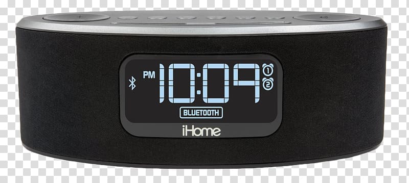 Loudspeaker FM broadcasting Bluetooth Wireless speaker Alarm clock, clock transparent background PNG clipart