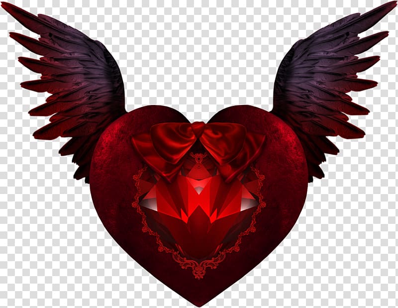 Devil Wing Heart, Devil Wings transparent background PNG clipart