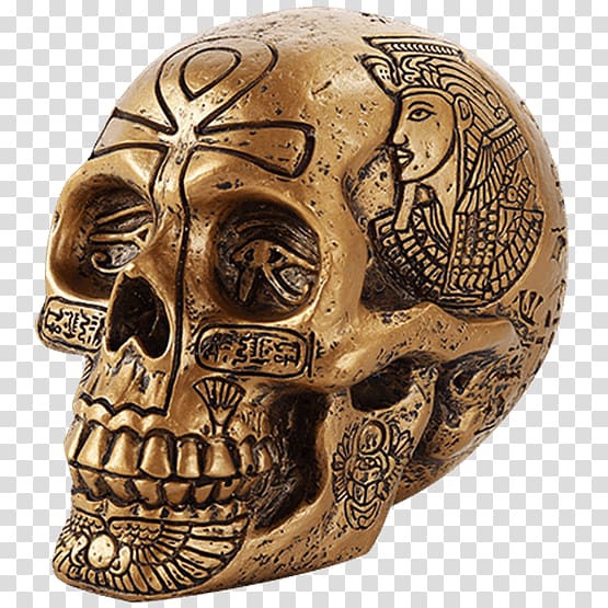 Skull Egyptian Ancient Egypt Ankh Horus, skull transparent background PNG clipart